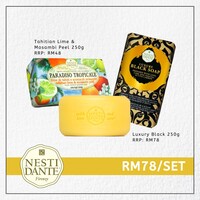 LUXURY COMBO 6  [ LUXURY BLACK SOAP 250G + TAHITIAN LIME & MOSAMBI PEEL 250G ]